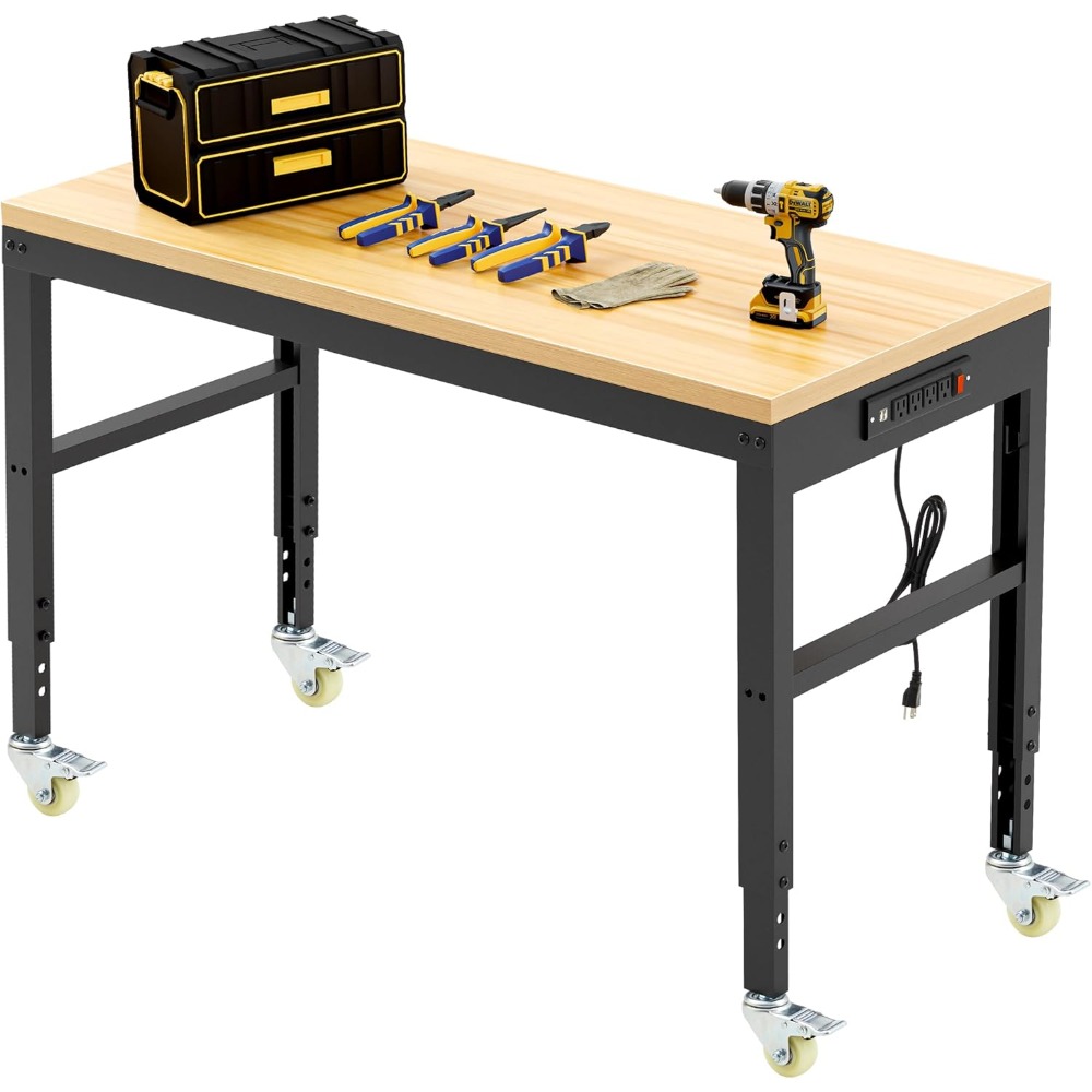 Workbench Woodworking - Verstellbare Werkbank, robuste Holzwerkbank mit einer