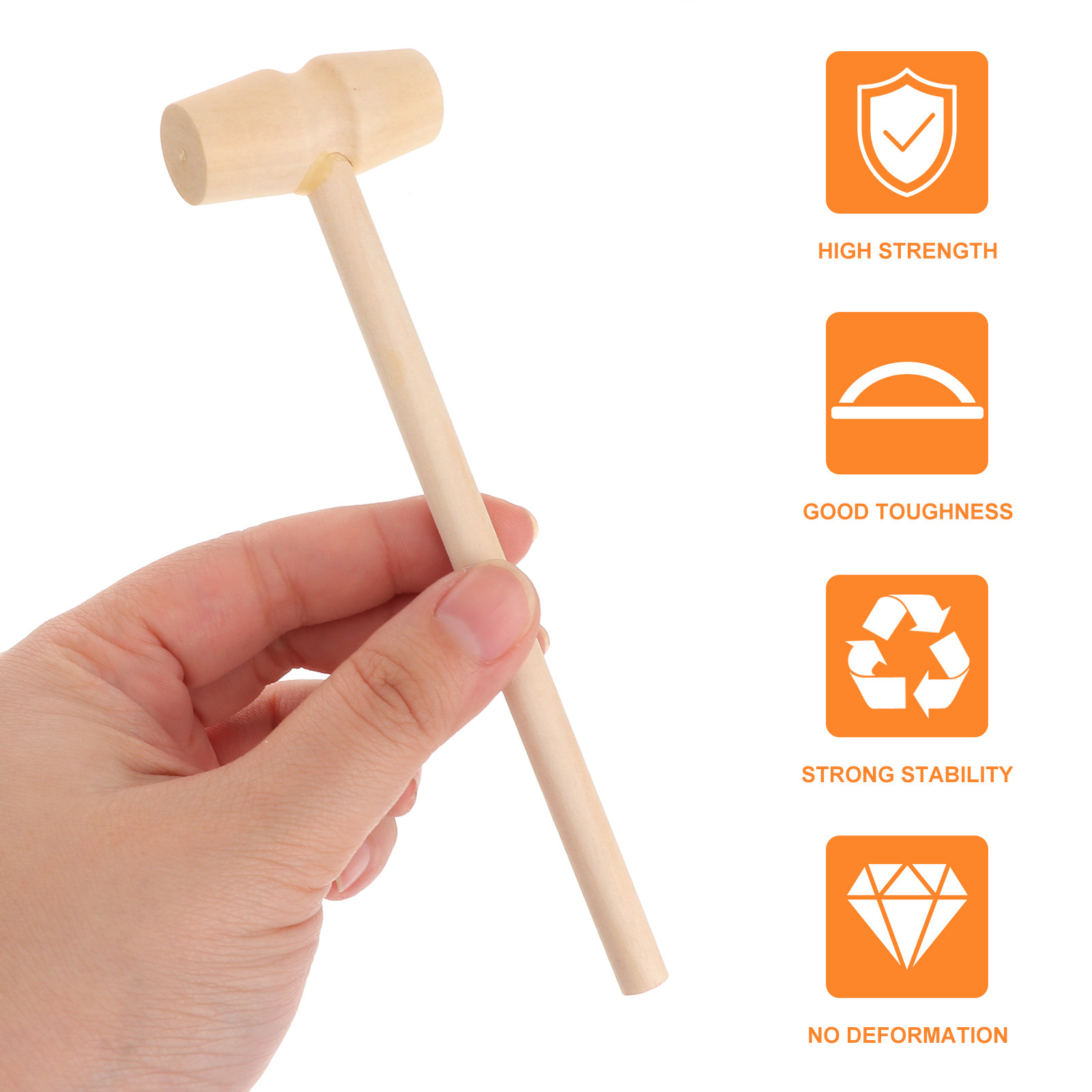 Wooden Mallet Carving - 20 Stück Mini-Holzhammer für Kinder, unbehandelt,