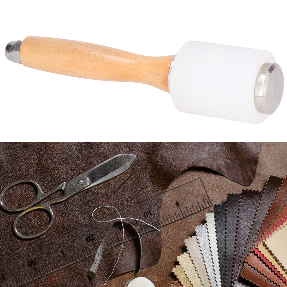 Wooden Mallet Carving - Mehrzweck-Lederhammer in Verschiedenen Farben, 21cm Länge,