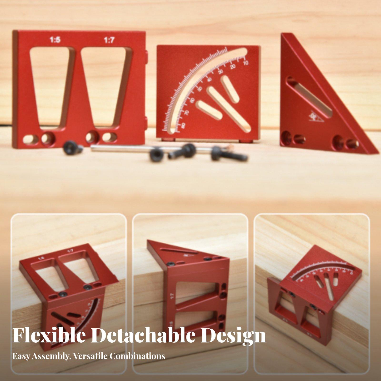 Woodworking Workshop Layout - Präzisions-Winkelmesser aus Aluminiumlegierung mit Schwalbenschwanz-Vorlage für
