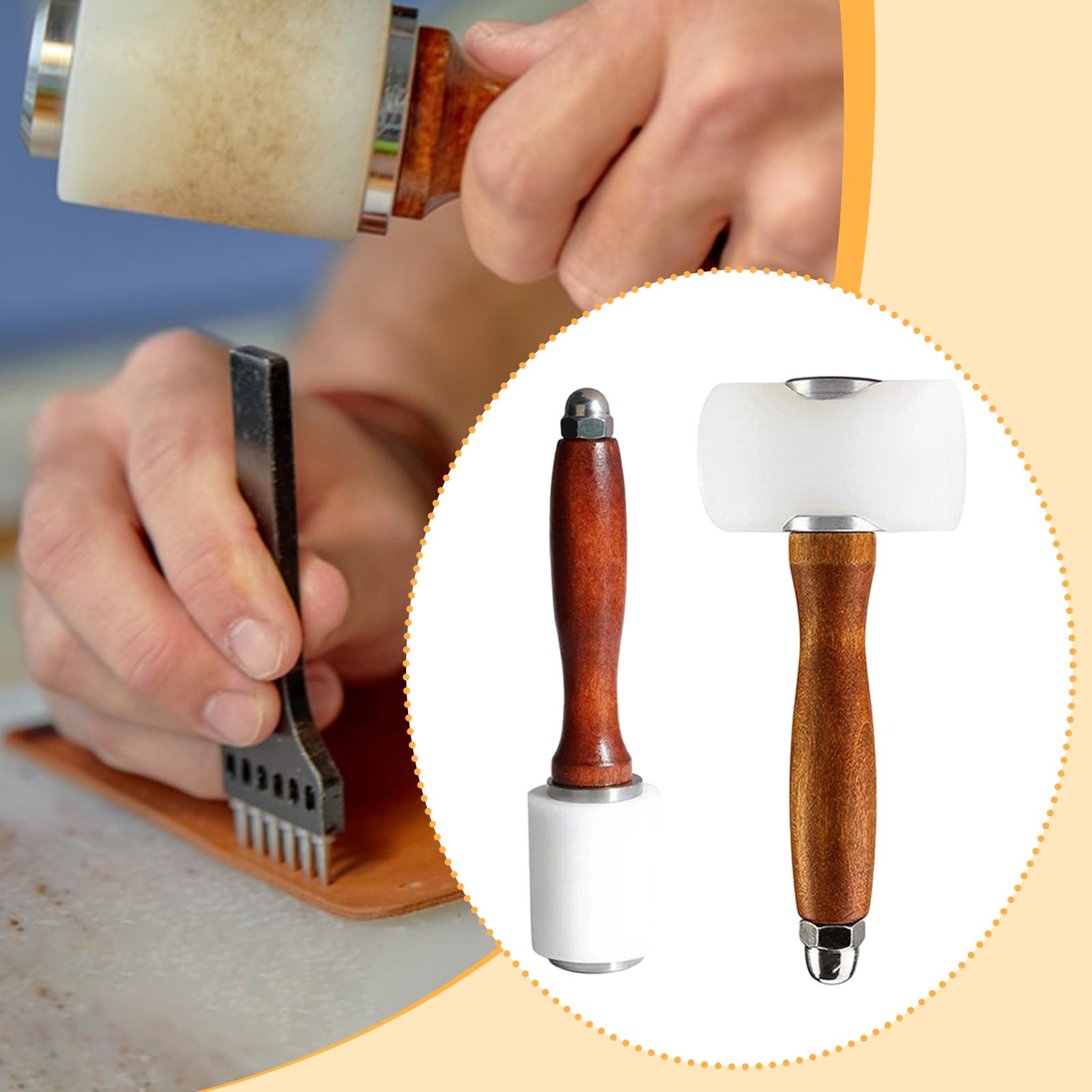 Wooden Mallet Carving - Lederschnitzhammer Premium, Haltbarkeit, DIY-Lederwerkzeug, Lederhandwerk Nylonhammer
