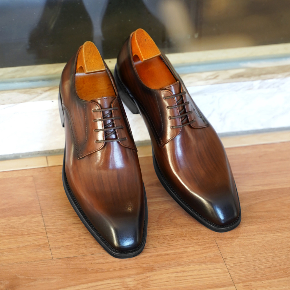 Woodworking Shoes - Herren Business Casual Schuhe Distressed Holzmaserung