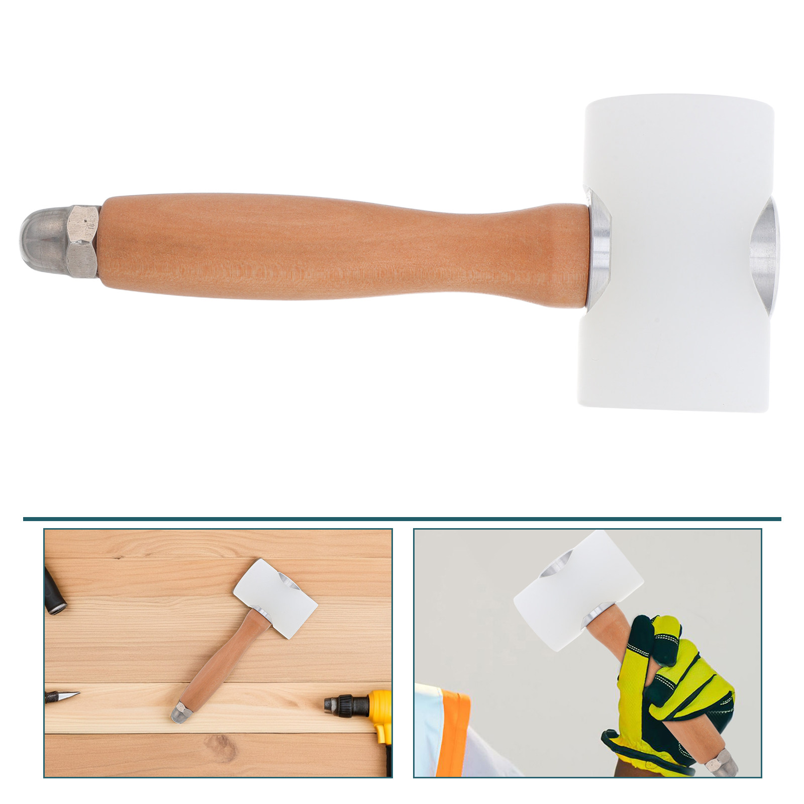 Wooden Mallet Carving - Schnitzhammer mit Holzgriff und Nylonkopf, leicht