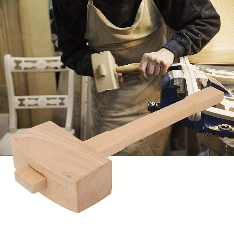 Wooden Mallet Carving - 1 Stück DIY Leder-Buchenholz-Schreinerhammer Handwerkzeug Mini-Holzhammer