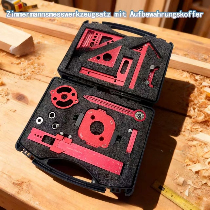 Woodworking Free Plans - Holzbearbeitungs-Messwerkzeug-Set mit Aufbewahrungsbox, Projektplanungs- und Layout-Hilfsmittel,